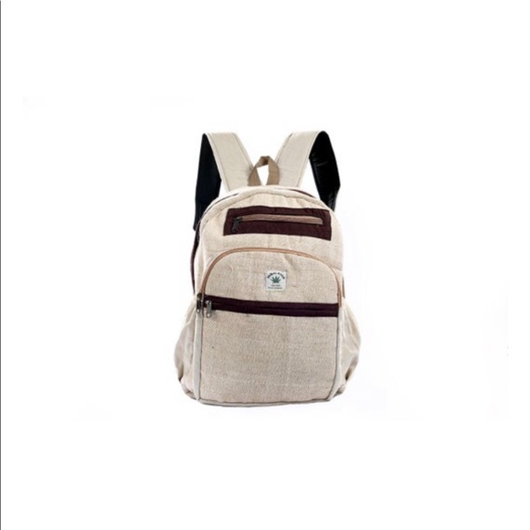 100% Handmade Multi Pocket Hemp Backpack - Picture 3 of 5